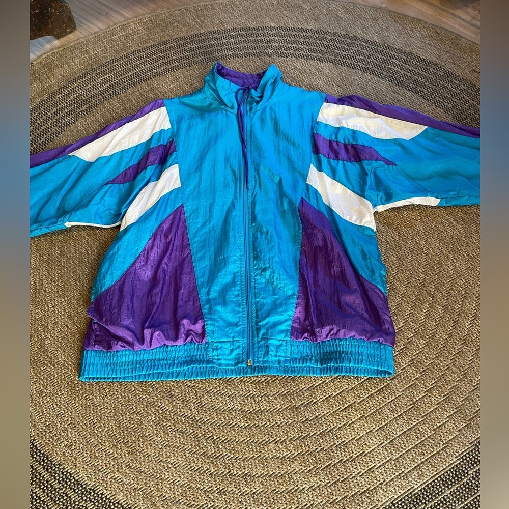 Bold Spirit Vintage Colorblock Windbreaker Jacket windbreaker size L purple blue - Picture 5 of 9